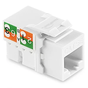 NavePoint 90 Degree Cat5e Keystone Jack, RJ45 Ethernet, Type 110 White, 25-Pack - Picture 1 of 4