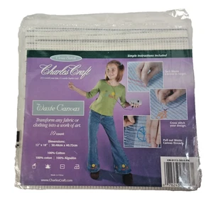 Charles Craft Waste Canvas Aida Cloth 10 unidades 12 X 18 pulgadas nuevo paquete sellado - Imagen 1 de 3