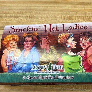 LEANIN TREE Smokin' Hot Ladies ~ 8 biglietti di auguri spensierati assortimento umorismo - Foto 1 di 3