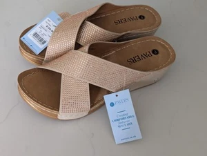 Ladies Flat Summer Sandals, Pavers Size 5 New With Tags Nude Diamonte Holiday - Picture 1 of 9