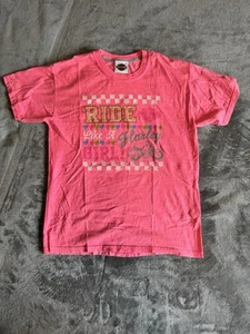 HARLEY-DAVIDSON Hot Pink MOTORCYCLE T-SHIRT YOUTH LARGE Girls Frederick MD - Picture 1 of 10