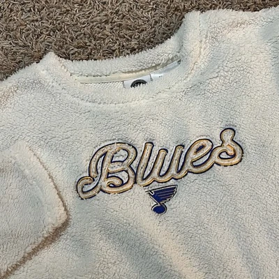 NHL St Louis Azul Hockey Sherpa Polar Suéter LS Camisa Para Mujer Talla 2XL Foto 1 de 4