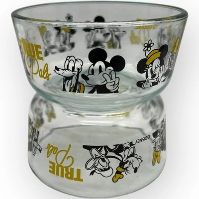 2 Pyrex Disney Mickey Mouse Pluto Glass Storage Container Bowls 2C Yellow Pals - Image 1 of 4
