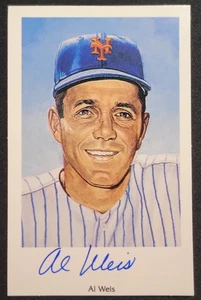 AL WEIS SIGNED AUTOGRAPHED 3X5 POSTCARD 1994 NEW YORK METS RON LEWIS PAINTING  - Picture 1 of 2