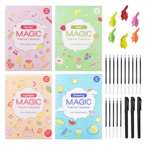 Reusable Large Handwriting Practice, 4 Pack Magic Practice Copybook, Learning... - Picture 1 of 7