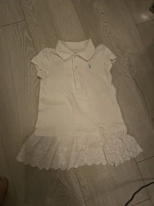 Baby Girls White Polo Ralph Lauren Dress Age 12 Months - Picture 1 of 3