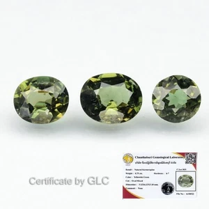 💎 GLC Report 1.82ct 3pcs Lot Semi Round & Oval Natural Green Kornerupine - Gems - Picture 1 of 5