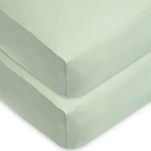 2 Pack Fitted Crib Sheets 28" x 52", Soft Breathable Neutral 100% Cotton Jers... - Picture 1 of 8