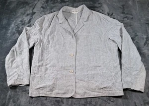 Eileen Fisher XLarge Blazer Jacke Hanf Bio Baumwolle 2 Knopfleiste Damen  - Bild 1 von 14