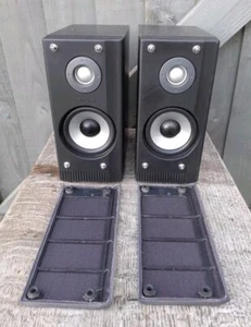 Aiwa Speaker System Pair SX-LMS5 Left Right Black Bookshelf Speakers - Picture 1 of 9