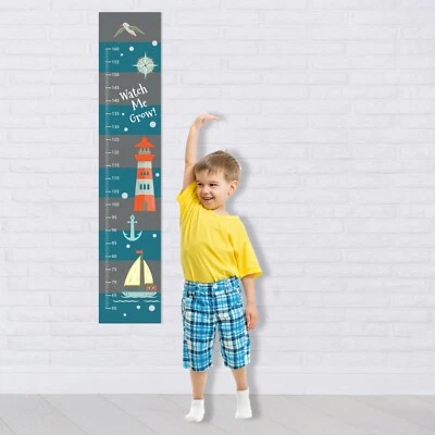 Regla de medición de crecimiento personalizada tabla de altura para niños calcomanía de pared envíos náuticos Foto 1 de 4