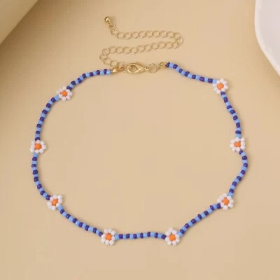 Moda Mujeres Retro Joyería Collar Cuentas Coloridas Boho Margarita Flores 0988 Foto 1 de 4