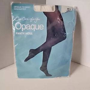 Collant sandalo bianchi NOS vintage taglia B opachi in vita retrò - Foto 1 di 2