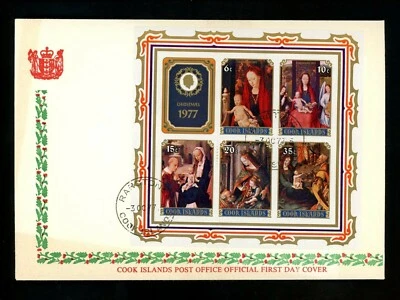 Postal History Cook Islands Oversized FDC #478a S/S Christmas Mary Jesus 1977 - Image 1 of 2