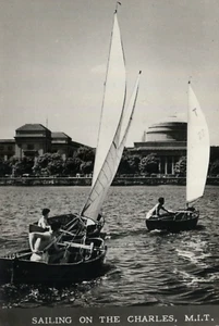 1951 MIT Sailing Pavilion Charles River Cambridge MA Massachusetts RPPC Postcard - Picture 1 of 3