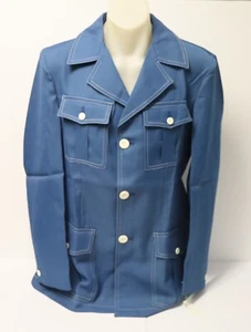 Vintage Retro Mens McGregor Blue Safari Jacket - Size 38 - New With Tags - Picture 1 of 16