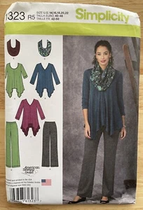 Simplicity 1323 Size 14 - 22 Knit Tunics Pants Infinity Scarf Sewing Pattern FF - Picture 1 of 4