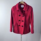 Old Navy Classic style double breasted woolblend red womens peacoat size small P