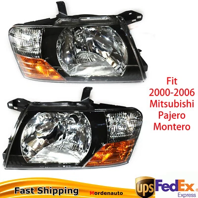 Juego de faros delanteros izquierdo+derecho para Mitsubishi Pajero Montero 2000-2006 Foto 1 de 4