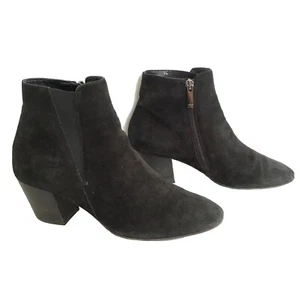 AQUATALIA Women's Black Suede Leather Boots Booties Size 8 Made in Italy - Picture 1 of 8