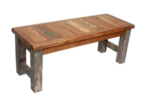 Reclaimed Wood Bench-48L x 18D x 19H in-Primitive-Farmhouse-4 Foot-Gray - Picture 1 of 2
