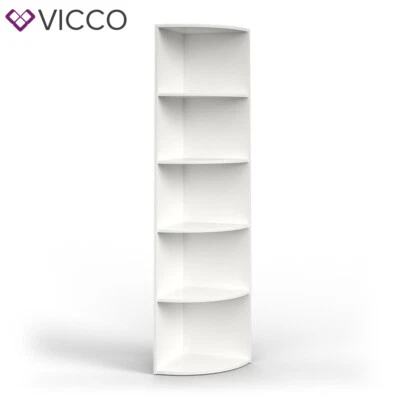Scaffale angolare Libreria 5 scomparti Mensola ad angolo Laine Bianco Vicco - Immagine 1 di 4