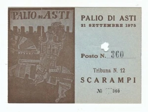 Biglietto Ticket PALIO DI ASTI 1975 - OTTIMO 16x12 Campo di gara Borgo San Paolo - Picture 1 of 2