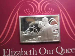 London 1976 Solid Silver Ingot Bullion Bar Queen Elizabeth Jubilee SEAWAY OPEN - Picture 1 of 5