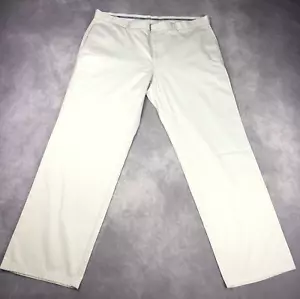 Lacoste Pants Mens US 50 Beige Flat Front Khaki Cotton Preppy Work Trousers - Picture 1 of 21