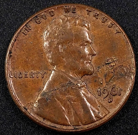 1961 D Lincoln Cent, US Mint error coin! Obverse lamination error! Cover