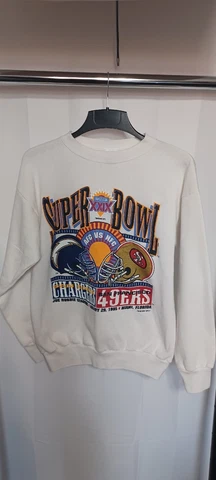 VTG 90s San Francisco 49ers San Diego Chargers Super Bowl XXIX  Sweatshirt Sz Lg Cover