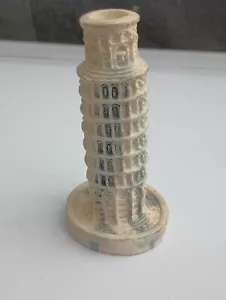 Statua Torre di Pisa Pendente, Resina Ceramica, Altezza 3 1/2 Pollici x 1 1/4 di Larghezza - Foto 1 di 3