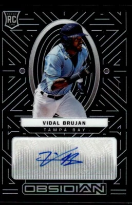 2022 PANINI OBSIDIAN AUTO ROOKIE Vidal Brujan Auto Tampa Bay Rays #PMS-VB R28 - Image 1 of 2