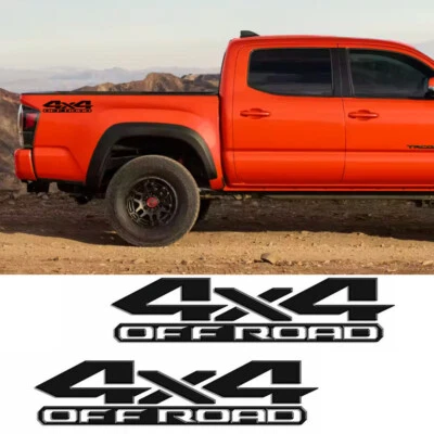 2Pcs For Toyota Tundra Tacoma Matte Black 4X4 Off Road Trunk Side Decal Sticker Foto 1 de 4
