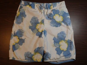 BKE Men's Board Shorts - Size 36 - White/Blue Floral Pattern - 0137 - Picture 1 of 3