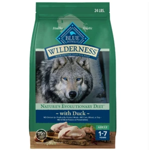 Blue Buffalo Wilderness Natural High-Protein Dry Food for Adult Dogs, Duck 24-lb - Picture 1 of 7