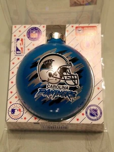 Carolina Panthers Glass Christmas Ornament New - Picture 1 of 3