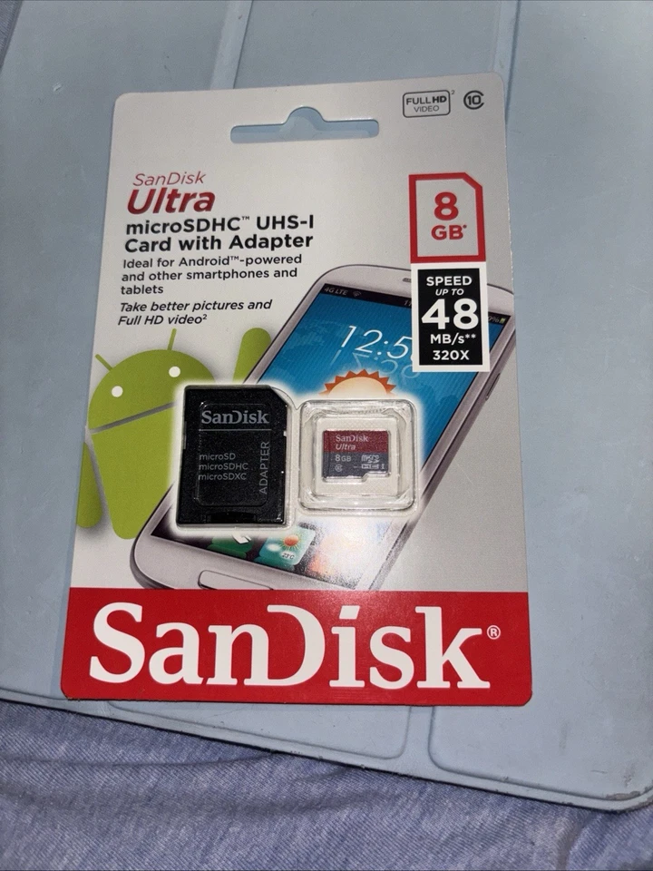 SanDisk Ultra MicroSDHC UHS-1 Card With Adapter 8GB - Image 1 of 1