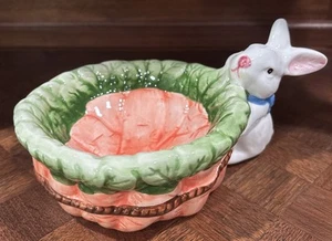 Plato de conejito de porcelana vintage/decoración de primavera de Pascua.  Adorable - Imagen 1 de 7