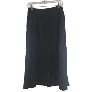 Gonna nera midi a righe Everlane City taglia 12 - Foto 1 di 9
