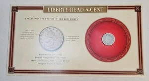 1899 Shield 5 Cent U.S. Coin On a History Panel - Picture 1 of 5