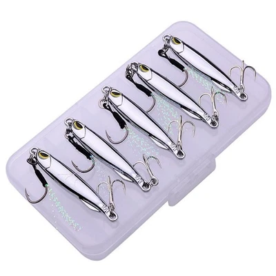 10-40g 5pcs Crankbait Spoon Trout Metal Jig Fishing Lure Trolling Bass Bait - Bild 1 von 4