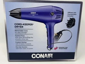 Conair Cord Keeper Föhn 1875 Watt EINZIEHBARES KABEL mit 2 Aufsätzen NEU - Bild 1 von 6