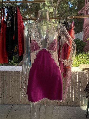 UNDERCOVER Abito Victoria’s Secret rosa fucsia pizzo raso slip taglia L Y2K anni 00