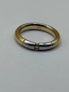 585 GOLD SPANNRING 14 Kt DAMEN-RING Brillantring Bicolor Gelbgold 7,2gr 18,2mm - Bild 1 von 12