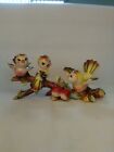 Vintage Anthropomorphic Lefton Yellow Birds sitting on branch Japan figurine  