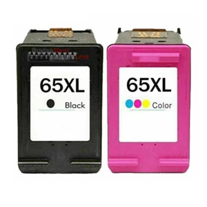 Juego de tinta de alto rendimiento de 2 piezas para HP 65 65XL Envy 5010 5020 5030 5055 DeskJet 3720 3750 - Imagen 1 de 1
