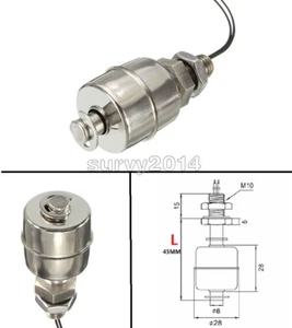 MINI Indicator Vertical Water Level Sensor Stainless Steel 45mm Float Switch - Picture 1 of 4