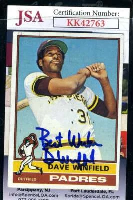 Dave Winfield JSA Coa Signed 1976 Topps Autograph - Image 1 of 2