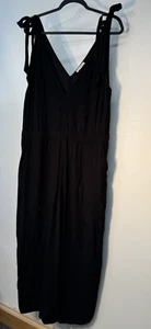 Ulla Johnson Jumpsuit schwarz weites Bein V-Ausschnitt Culotte Gr. 2 - Bild 1 von 7